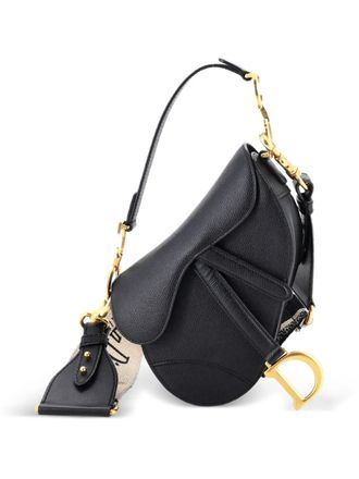 Dior Saddle Handbag Leather Mini shoulder bag - women - Calf Leather - One Size - Black