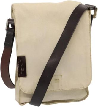 Fendi Pre-owned Vintage Canvas Schoudertas - Dames - Vintage Schoudertas - Beige - ONE Size - Vintage