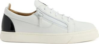 Giuseppe Zanotti Sneakers Frankie in pelle con zip - Bianco
