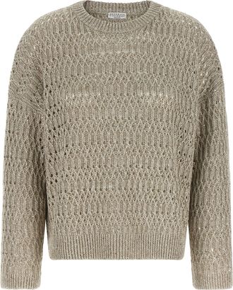 Brunello Cucinelli Beige Linen Womens Cardigan