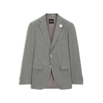 BOSS Slim-fit blazer in m&eacute;lange stretch fabric