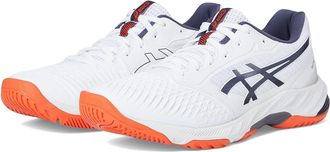 Asics Mens Netburner Ballistic FF 3 Volleyball Shoe Mens Shoes White/Indigo Fog : 6.5 D - Medium, Textile/Synthetic
