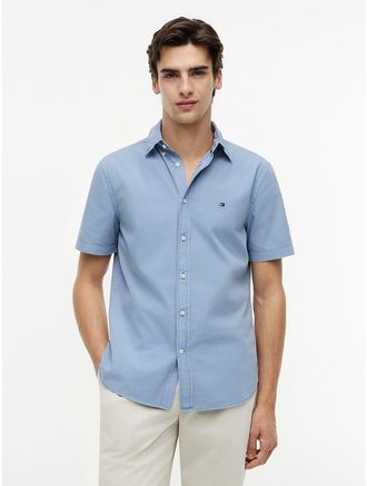 Tommy Hilfiger Mens Regular Fit Garment-Dyed Shirt - Blue - XXL