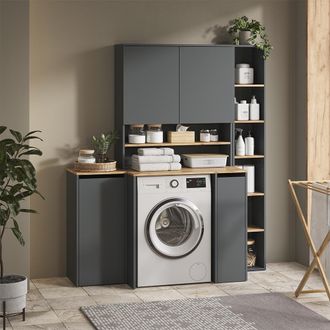 Vicco Conjunto De Muebles De Ba&ntilde;o Viktor, Antracita/roble Dorado, 4 Piezas, Vicco