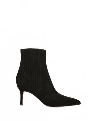 Veronica Beard Womens Lisa Mid-Heel Suede Bootie In Black