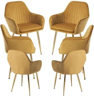 Regalos Miguel Regalos Miguel - Packs Sillas Comedor - Pack 6 Sillas Chic Golden - Mostaza