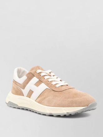 Hogan low top sneakers suede panels rubber sole