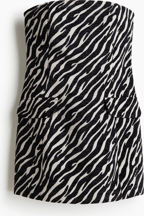 H&M Bandeaukleid aus Jacquardstoff - Schwarz