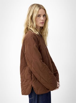 Icone Womens Topstitched waves lightweight puffer jacket