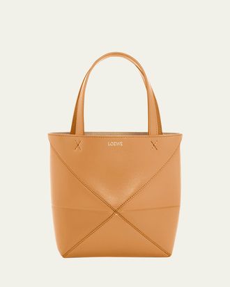 Loewe Puzzle Fold Mini Tote Bag in Shiny Leather