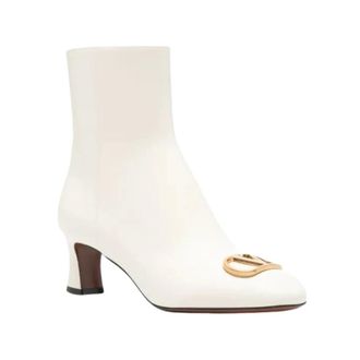 Valentino Garavani VLogo Signature Enkellaars - Dames - Schoenen - Wit - Maat: 37 EU Leer