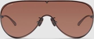 Gucci Mask Frame Sunglasses, Brown