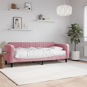 vidaXL Sof&aacute; Cama Con Colch&oacute;n Terciopelo Rosa 80x200 Cm Vidaxl