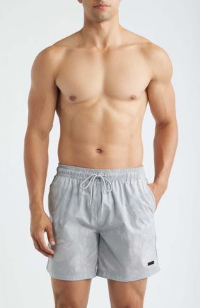 BOSS Alain Swim Trunks in Light/pastel Grey at Nordstrom, Size Xx-Large