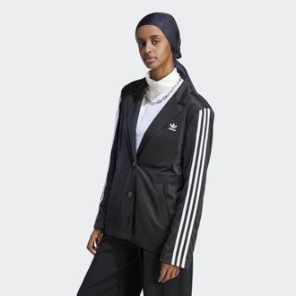 adidas Originals ADIDAS Originals Womens Adicolor Classics 3-Stripes Blazer - Black Recycled Material - Size 16 UK
