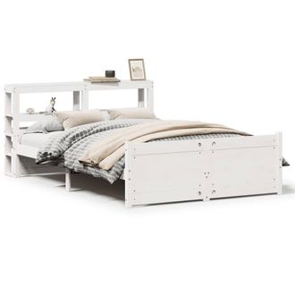 Berkfield Home Bed Frame with Headboard without Mattress White 120x200 cm | Size: Small Double