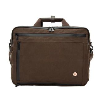 Giorgio Martello Milano Waxed Nylon Saratoga Briefcase in Dark Brown at Nordstrom