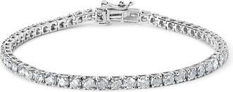 House of Brilliance 10K White Gold 5.00 Cttw Natural Diamond Tennis Bracelet
