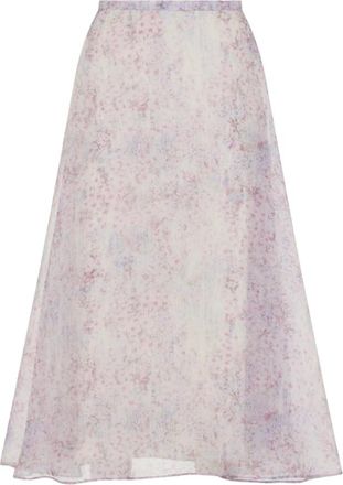 Alberta Ferretti Rokken, Dames, Veelkleurig, XS, Organza, Printed Organza Midi Skirt