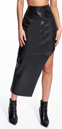 AS by DF Fallon Recycled Leather Skirt in Black at Nordstrom, Size Xx-Large