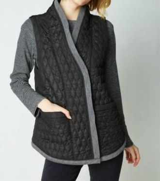 Habitat Double Faced Quilts City Vest In Black
