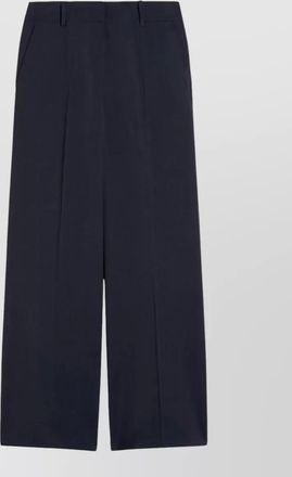 Max Mara wide leg trousers belt loops back pockets