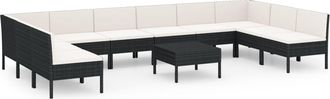 vidaXL 11 Pcs Garden Lounge Set Con Coj&iacute;n De Pozo De Terciopelo