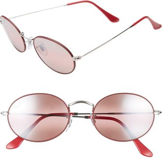 Ray-Ban 54mm Round Sunglasses in Silver/Red Mirror at Nordstrom