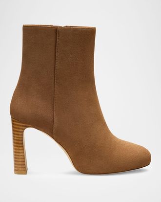 Stuart Weitzman 90mm Babette Suede Platform Booties