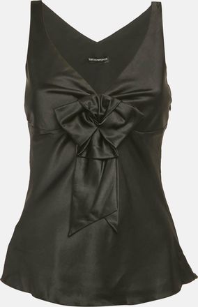 Emporio Armani Black Silk Bow Detail Top