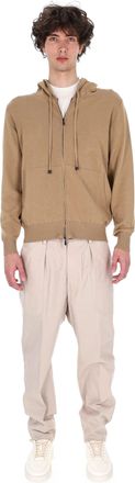 Drumohr Camel Cotton Hooded Sweatshirt
