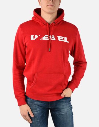 Diesel Mens DIESEL S AGNES BRO Mens SWEAT Hoodie Casual Hooded Top Sweatshirt Pullover Hoody - Red - Size: 36