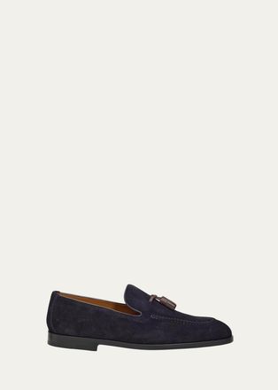 Doucal's Stresa Suede Tasseled Loafers