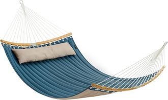 Songmics Hamaca doble de 200 x 140 cm de color azul y beige