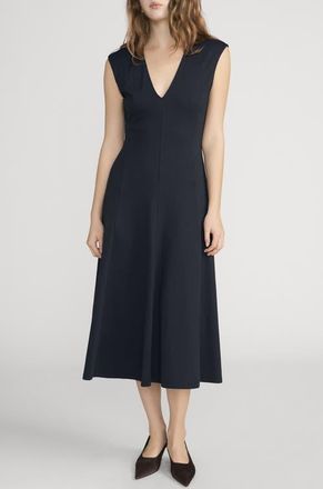 Frame Denim The Studio Cotton Midi Dress in Navy at Nordstrom, Size X-Small Regular