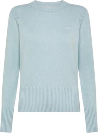 Sun 68 Round-neck Truien - Dames - Ronde hals truien - Blauw - S - Truien & Vesten