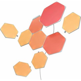 Nanoleaf Shapes Hexagon Starter Kit, 9 Esagoni Luminosi led rgbw Smart, Applique da Parete Interno Modulari, Luci Led 16M Colori WiFi, Funziona con Alexa