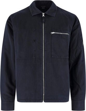 C.P. Company Blue Twill Classic Collar Lens Jacket