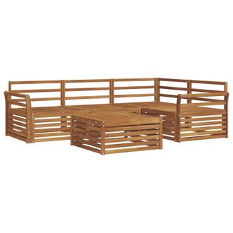 vidaXL Conjunto De Sof&aacute;s De Exterior 5 Pcs Natural Vidaxl