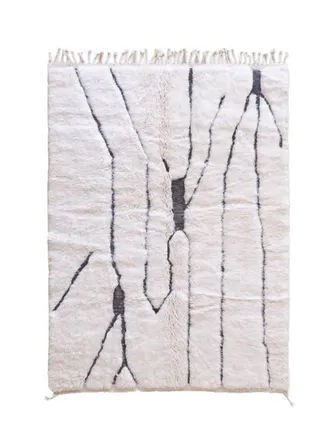 AFK Living Alfombra bereber marroqu&iacute; de pura lana blanca 153 x 211 cm
