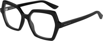 Alexander McQueen Geometric Eyeglasses - Dames - Brillen - Zwart - 54 MM - Accessoires