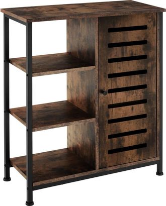 TecTake Aparador industrial, bisagra lado derecho, 71x32x82 cm madera oscura