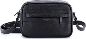 Saint Laurent Black Sheep Leather Camp Camera Bag Mini (Authentic Pre-Loved)