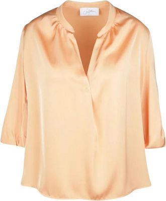 SoAllure Serafino Satijnen Blouse - Dames - Blouses - Beige - 3XL - Satijn - Overhemden
