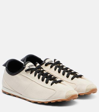 Jacquemus Leather-trimmed canvas sneakers