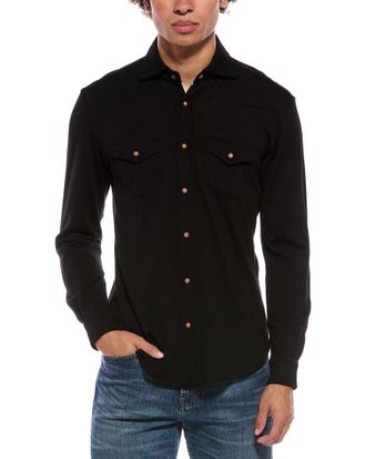 Eleventy Wool & Cashmere-Blend Texas Shirt