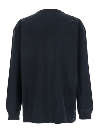 Purple Crewneck Long Sleeve T-Shirt - Black