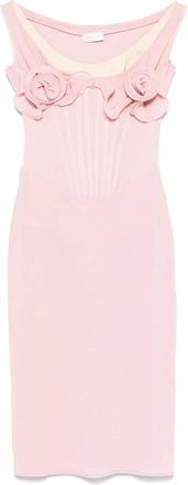 Magda Butrym Pink Floral Bustier Midi Dress