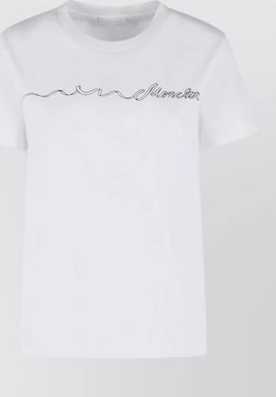 Moncler logo cotton t-shirt crew neck graphic