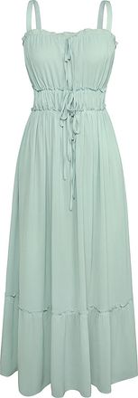 Grace Karin Womens Casual Dress Summer Swing Flowy Material Dress for Beach Evening Party Wedding Maxi Sundress Light Green XXL